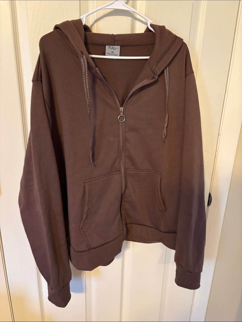 Rag & Bone Brown Zip Hoodie with Ring Zipper